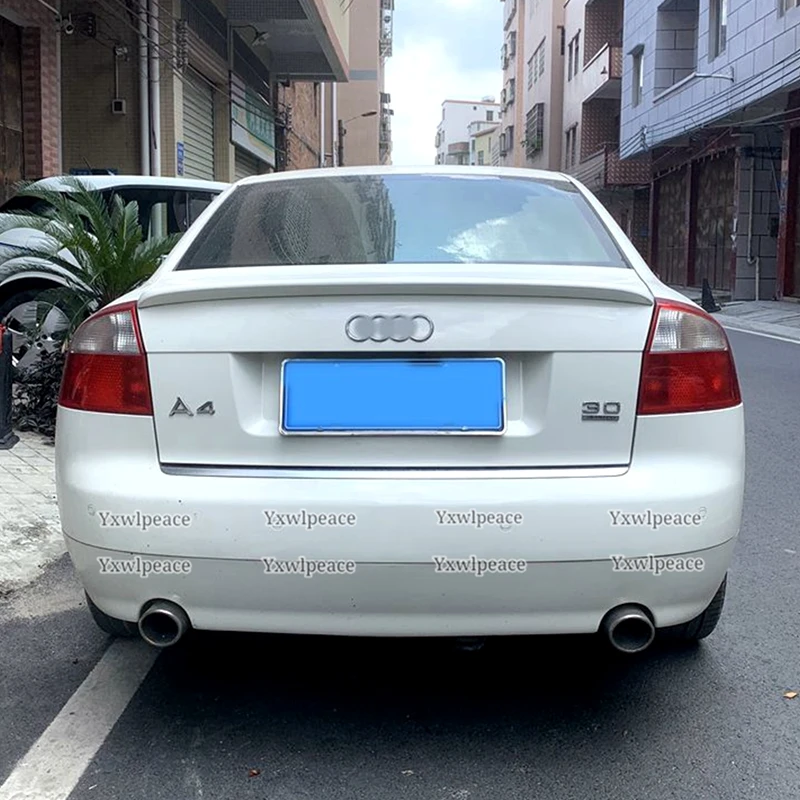 Para Audi A4 B6 Spoiler 2002 2003 2004 2005 Material PU Primer Color alerón de labio de maletero accesorios de modificación de coche