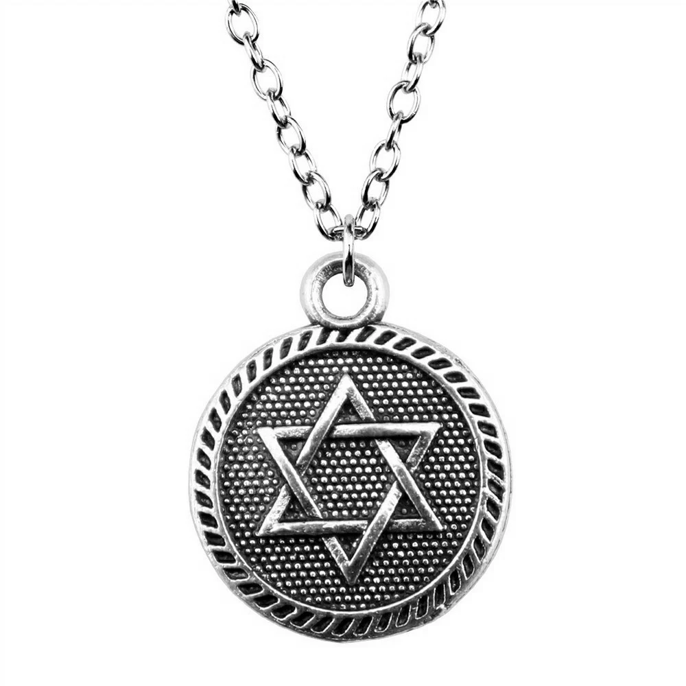 1pcs Double Sided Star Of David Jewelry On The Neck Accessories For Women Jewellery Diy Chain Length 43+5cm