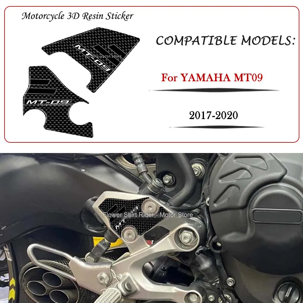 

For Yamaha MT 09 2017-2020 3D Epoxy Resin Stickers Waterproof Scratch-Resistant Motorcycle Heel Guard Decoration Sticker