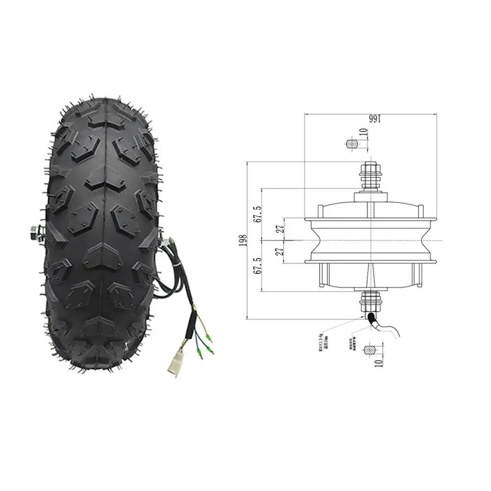 Electric Wheelbarrow Hub Motor Kit 24V 36V 48V 350W 500W All Terrain Off Road Rough Tyre Wheel 14.5