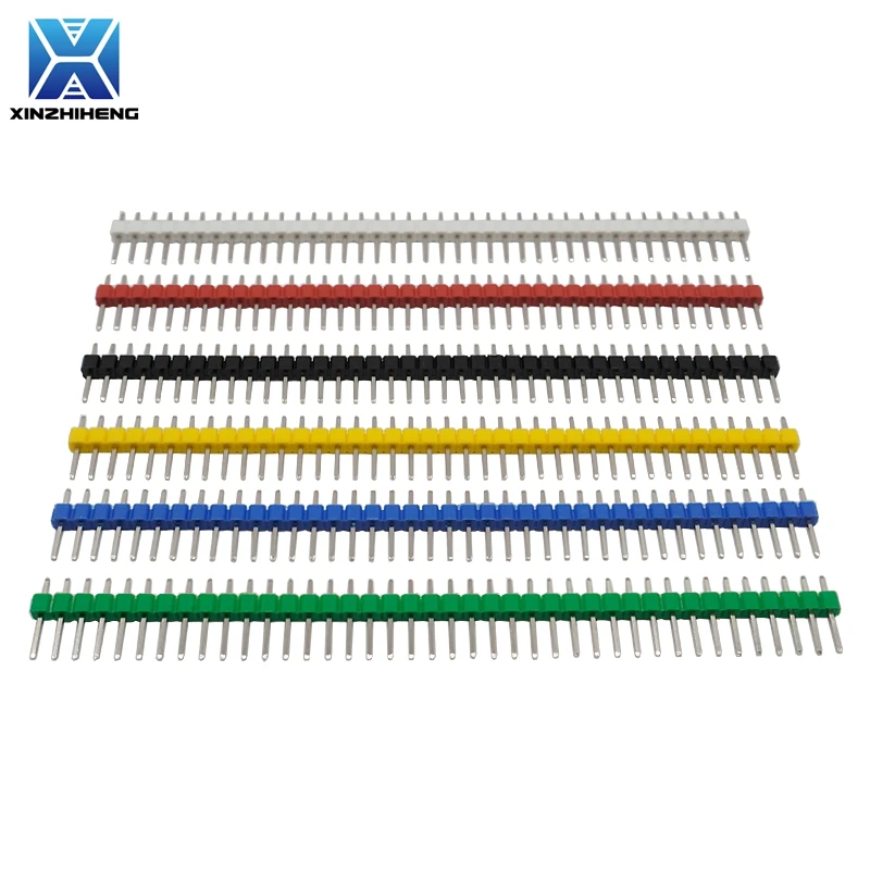 ​​10PCS 2.54mm 40Pin Single Row Straight Pin Header Colored Breakable Strip for PCB Arduino DIY Connector​​