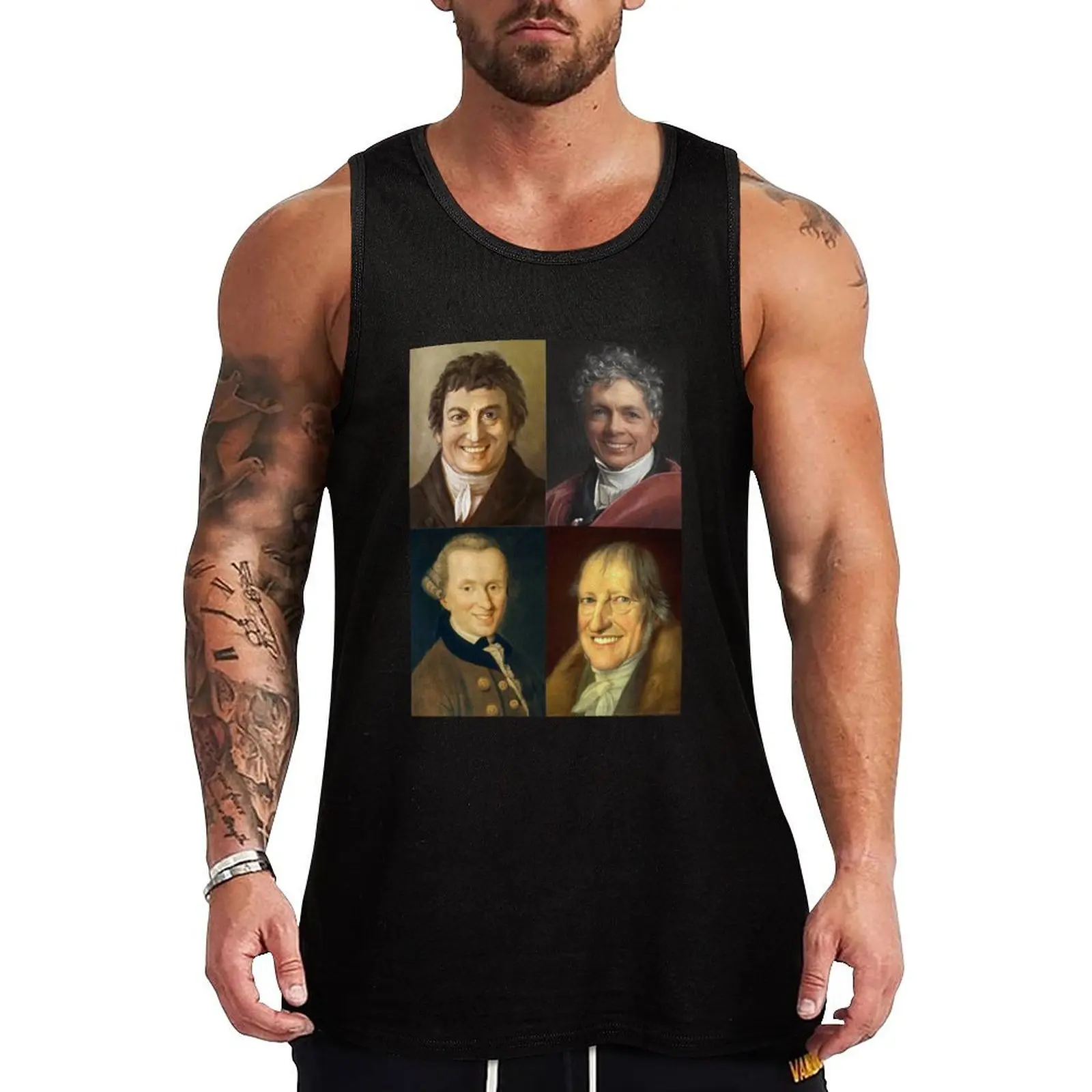 Idealismo alemán feliz - Hegel, Kant, Fichte, Schelling Camiseta sin mangas para entrenamiento, camiseta deportiva, ropa ligera y transpirable