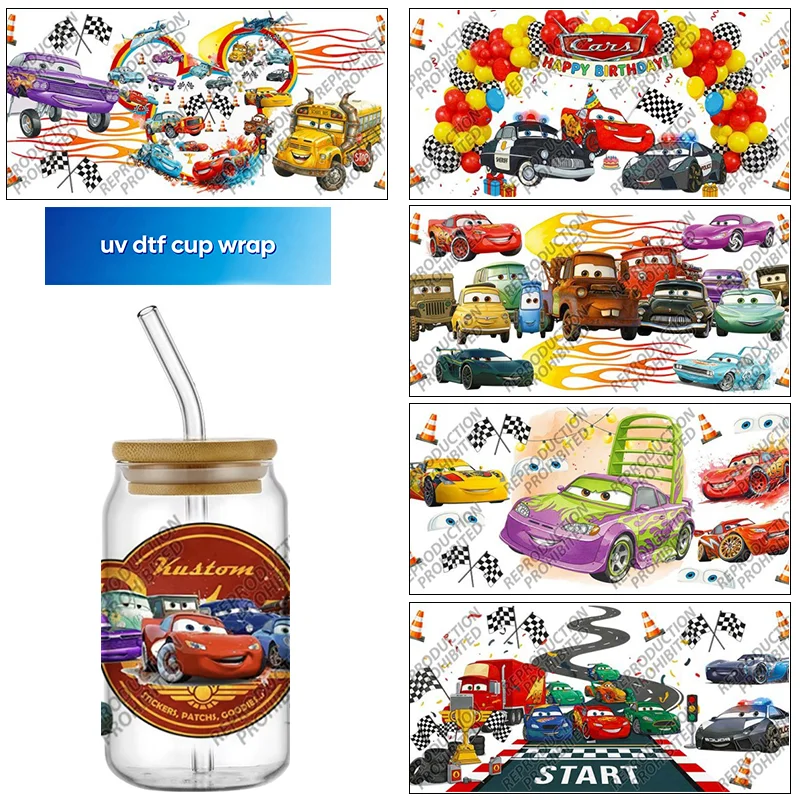 popular cartoon design UV DTF Sticker  Party gift DIY Decals 3D transfers uvdtf tumbler seal stickers 16oz uv dtf cup wraps