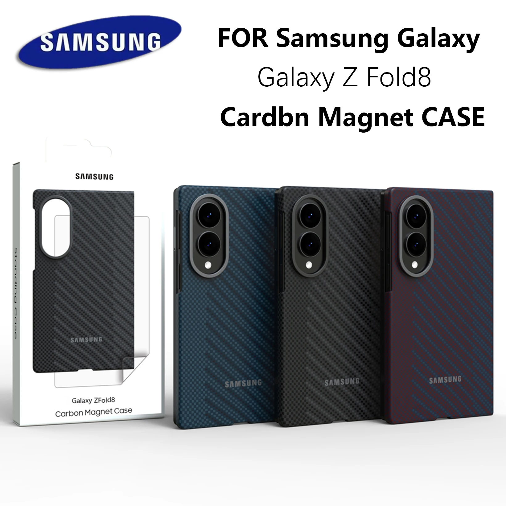 Image of Für Samsung Galaxy Magsafe Hülle für Z Fold 8 Magnetische Anziehungsfunktion Kohlefaser-Textur Stoßfeste Vollabdeckung