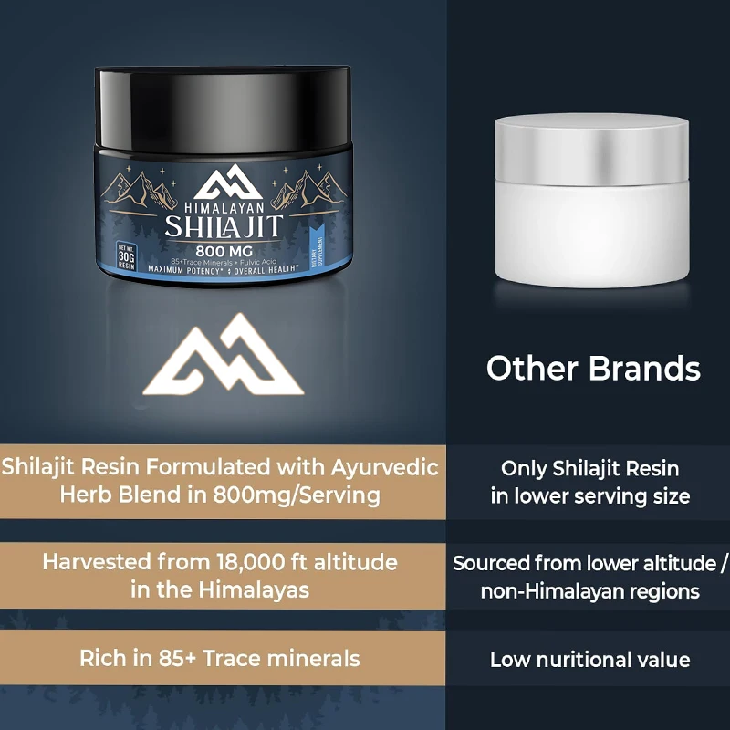 800mg Himalayan Shilajit resin supplement, pure high energy, strength and immunity, male and female, 30g