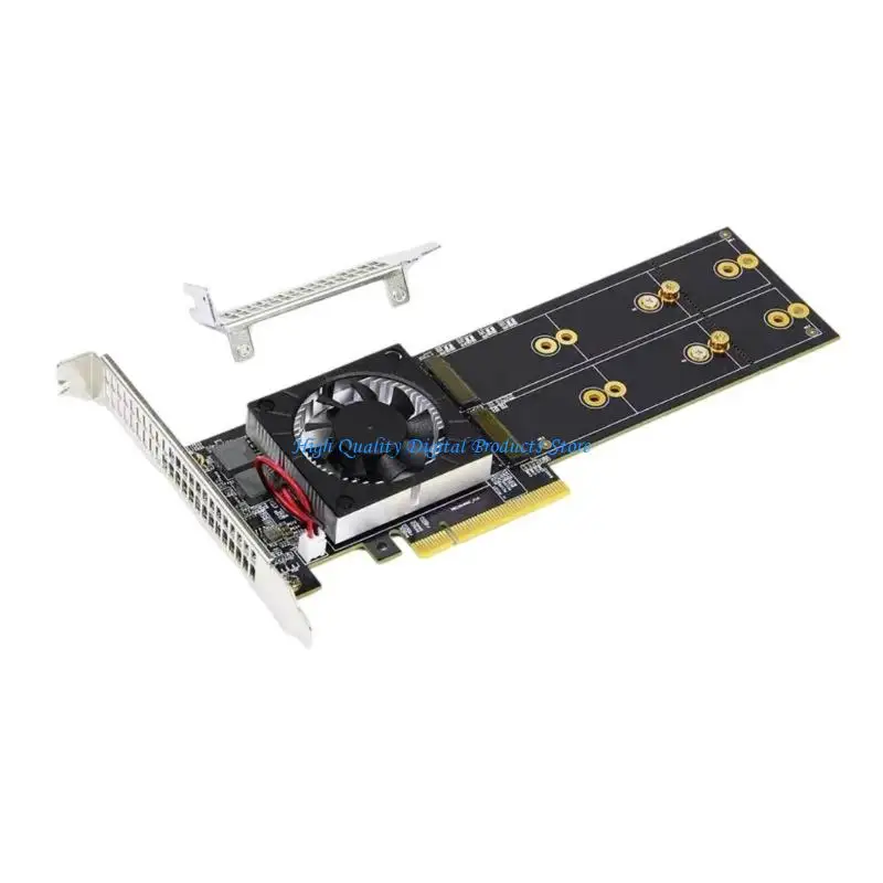 

U2JE 4 M.2 SSDs Expansion Card Plugs and Play Installation PCIe3.0 Switches Chip Thermals Management Double Height