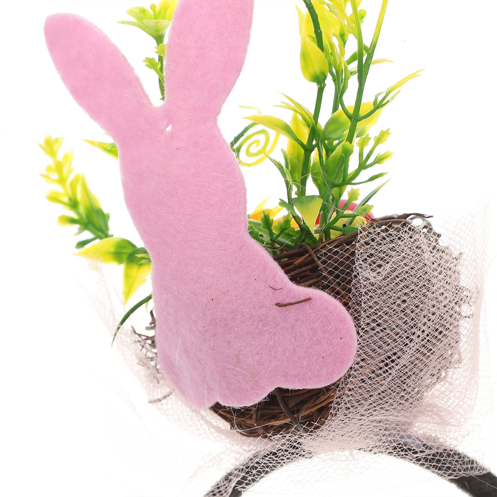 

2 Pcs Girl Headbands Easter Headdress Bunny Ear Cartoon Hairbands The Flowers Bird's Nest Hairpin Girls Party Ears Miss