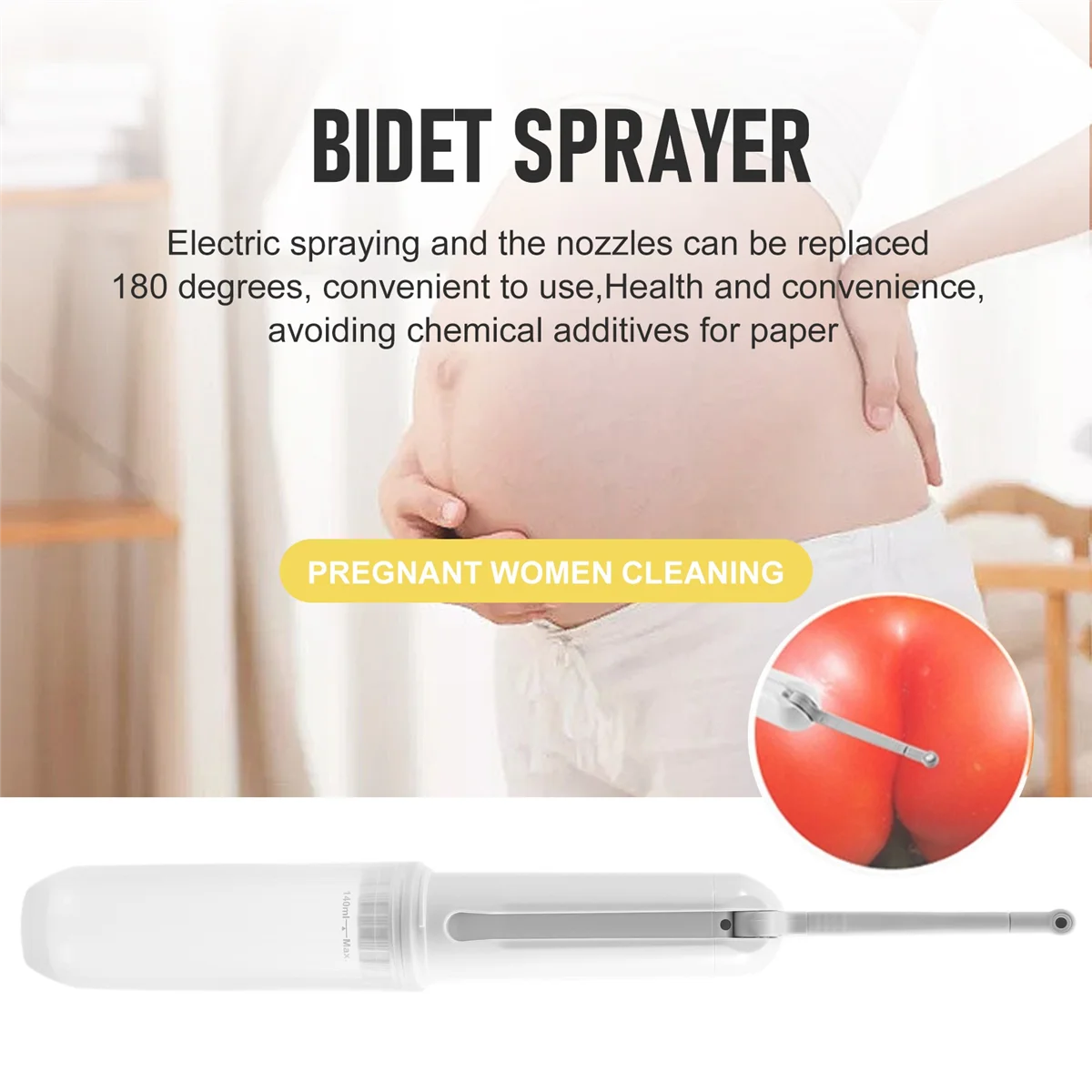 Spruzzatore elettrico automatico per Bidet doccia da viaggio pulizia da viaggio portatile-bianco