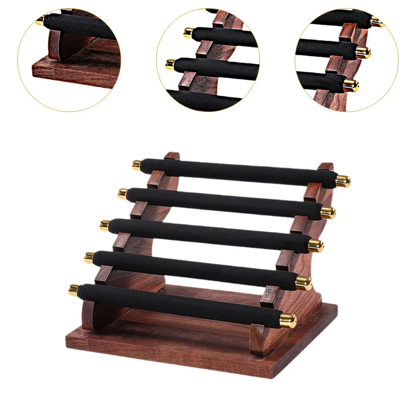 1x Wooden Rings Display Stand Ring Storage Rack Jewelry Organizer Holder Multi Tier for Desktop Dressing Table Countertop Lady