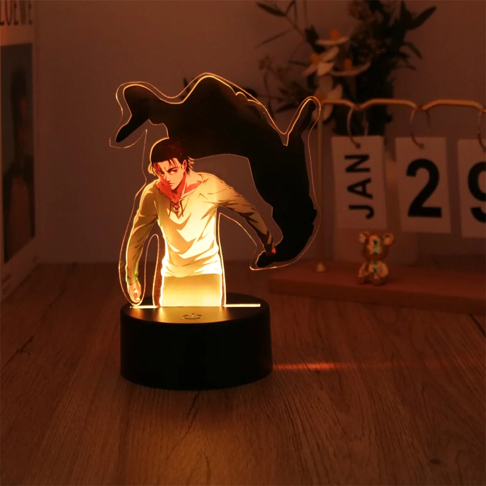 Anime Attack on Titan 3D Lamp LED Night Light 7 Colors Room Decor Home Wall Decorative Art For Bedroom Friends Gifts Moon Lamps