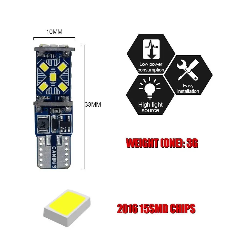 ABS W5W T10 LED أضواء وقوف السيارات سيارة مصباح داخلي القراءة ضوء سيارة رقم الترخيص لوحة أضواء السيارات إسفين بدوره المصابيح الجانبية #2
