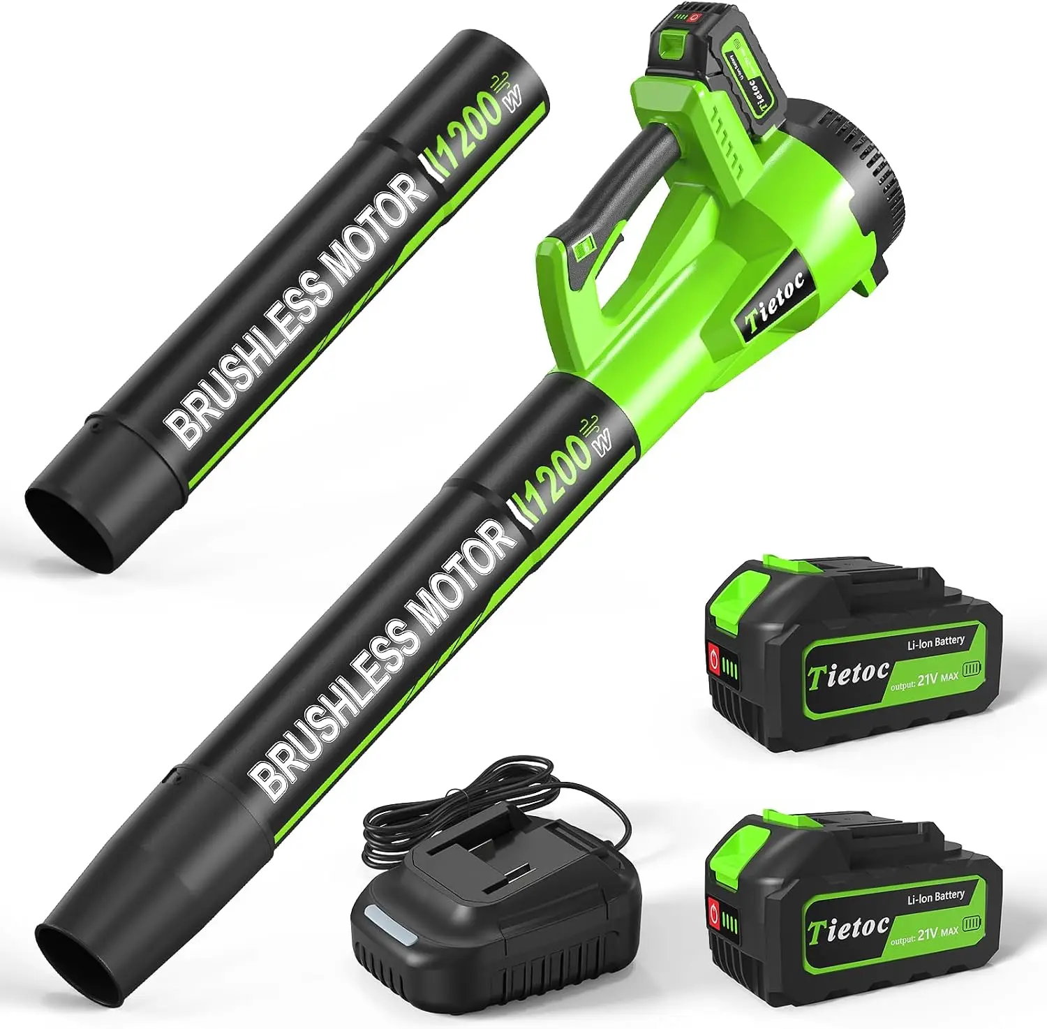 Cordless Electric Leaf Blower Featuring a Brushless Motor, Includes 2 Batteries
