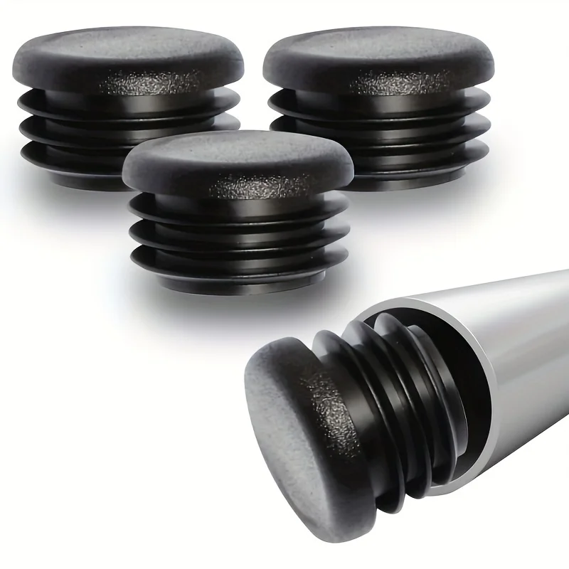 Runde Kunststoff-Rohrstopfen, Schwarze Endkappen für Möbelbeine, Langlebige Stuhl-/Tischbein-Bodenschutz-Einsätze