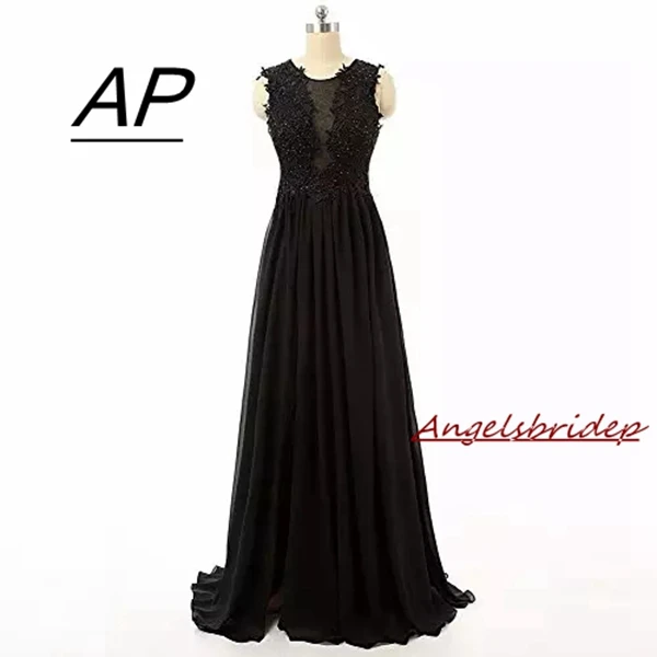 

ANGELSBRIDEP Cap-Shoulder Evening Dresses Charming Chiffon Appliques Robe Soiree Gipsy Hippie Boho Celebrity Custom Mad