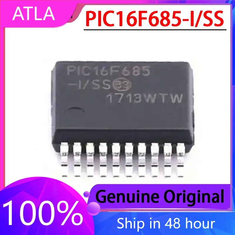 Original PIC16F685-I/SS PIC16F685 8-bit Microcontroller Chip SSOP-20 Packaging