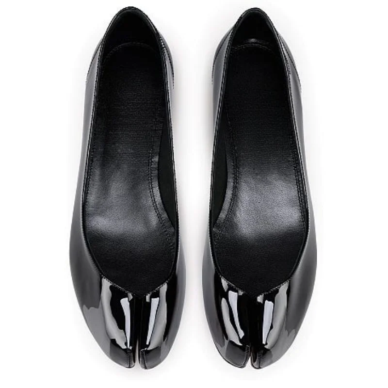 الجدة سبليت تو بلون امرأة الباليه حذاء مسطح الضحلة الانزلاق على صنادل سيدات عرض الأزياء تنوعا مثير فام الأحذية #5