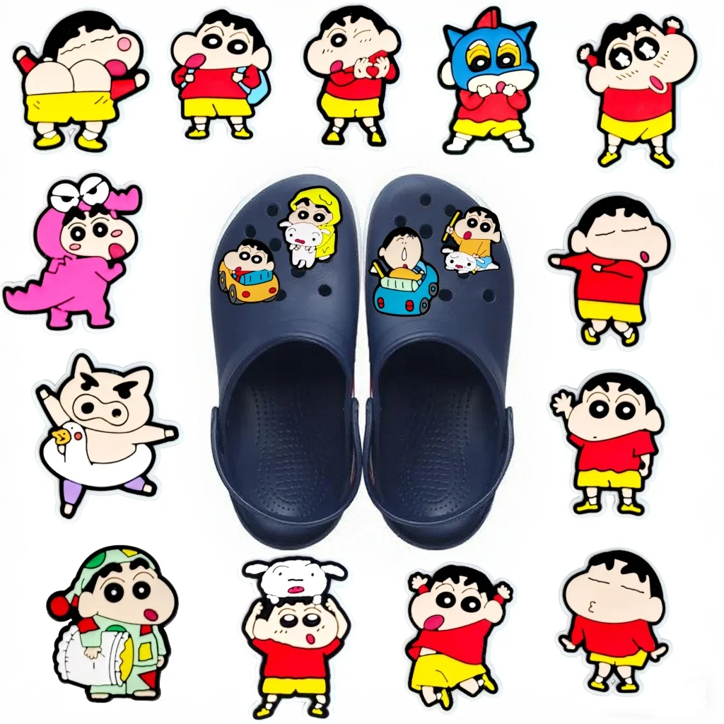 

4-20pcs Japan Cartoon Boy Shoe Buckle Charms Cartoon Funny Character for Clogs DIY Accessories For Kids Xmas Birthday Gifts