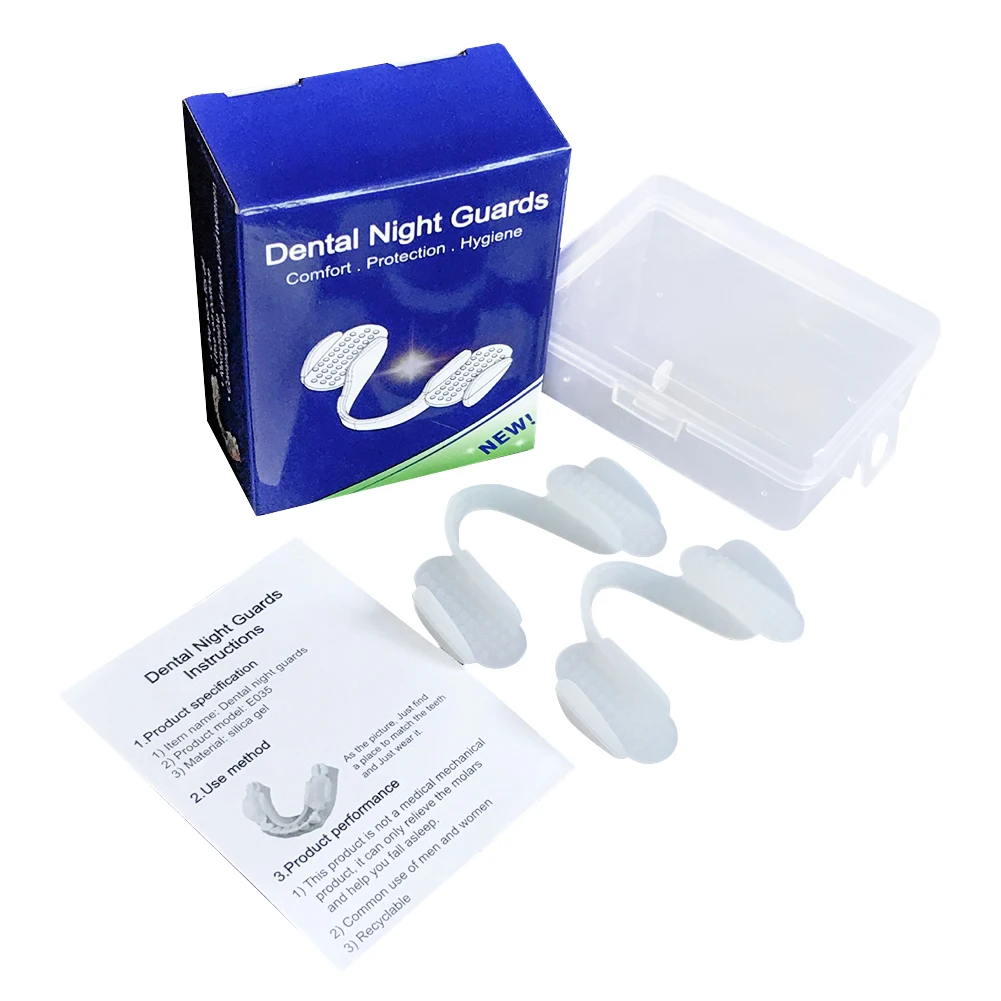 2Pcs Mouth Grinds Soft Teeth Splint Protector Universal Anti-wear Silicone Tooth Pad for Grinding Clenching Teeth at Night