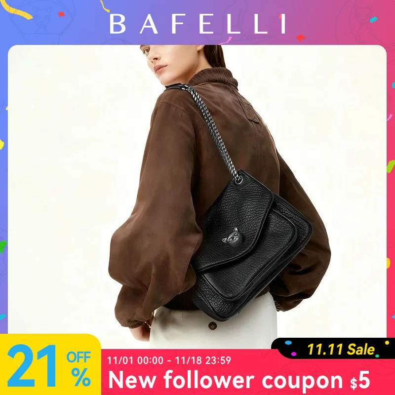 BAFELLI Trendy Chained Tote Bag for Women, Soft Leather Crossbody & Shoulder Bag, 2026 New Fashion Chic Luxury Handbag