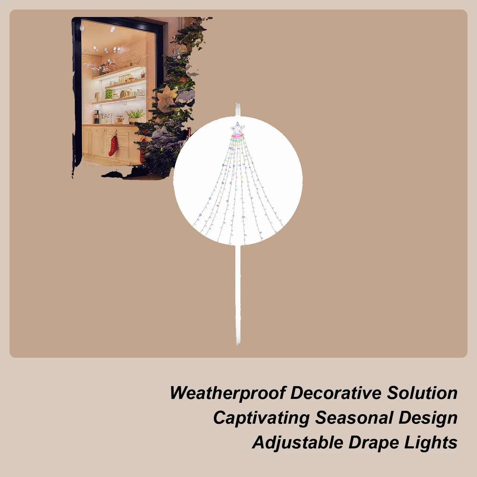 

Рождественские солнечные фонари 11 футов светодиодные водонепроницаемые солнечные рождественские украшения водопадные фонари для садовой дорожки патио крыльцо елка