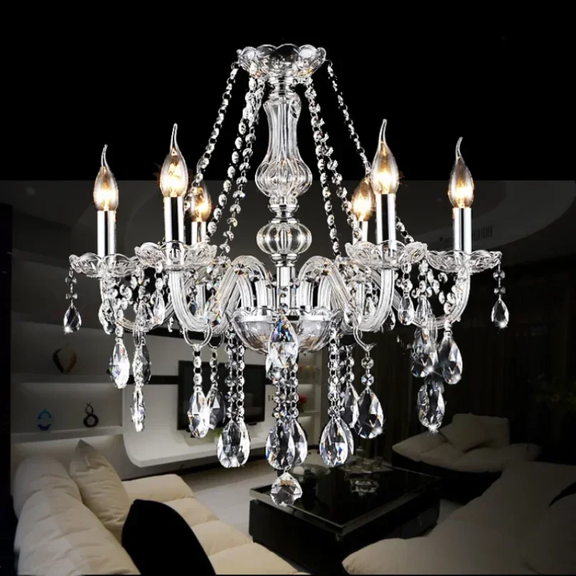 Vintage Elegant Ceiling Lamps Crystal Lustre Chandelier Living Room Dining Table Light Led Hanging Chandelier Home Appliance