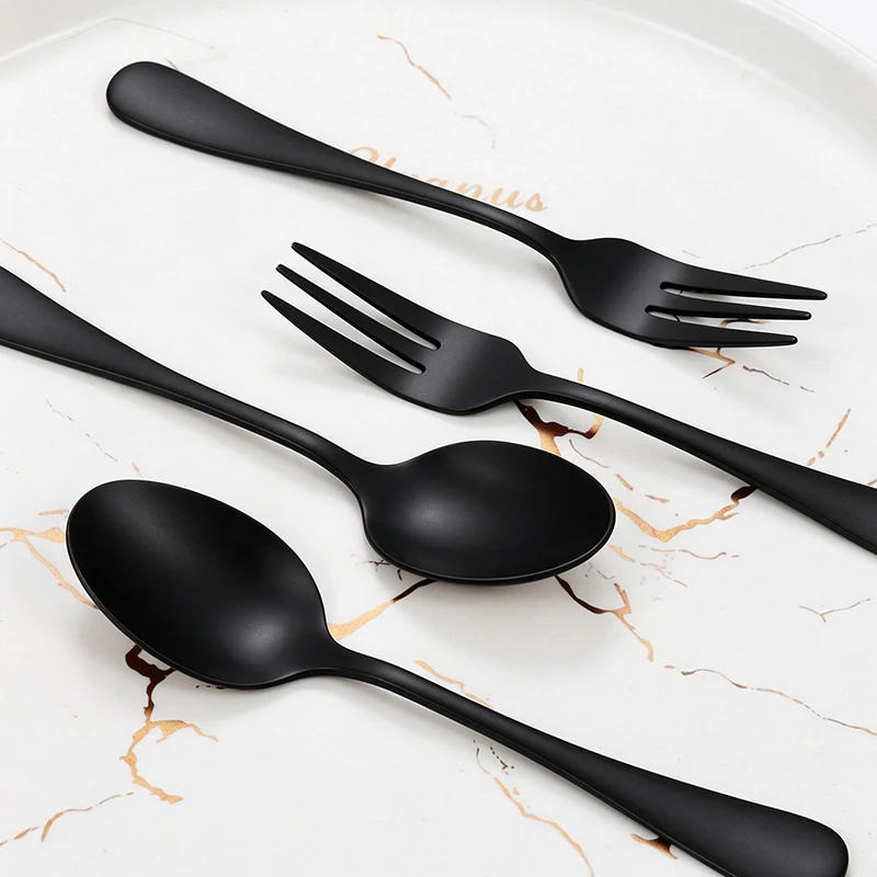 2/4/6pcs1010 stainless steel No.4 spoon fork is simple and beautiful, which is indispensable for restaurants and hotels.