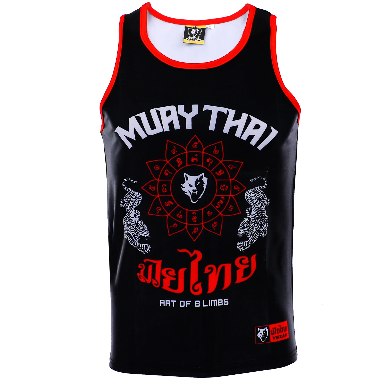 VSZAP Twin Tigers trening rekreacyjny MMA sportowa koszulka bez rękawów męskie Fitness elastyczne Muay Thai walki szybkie suche ćwiczenia