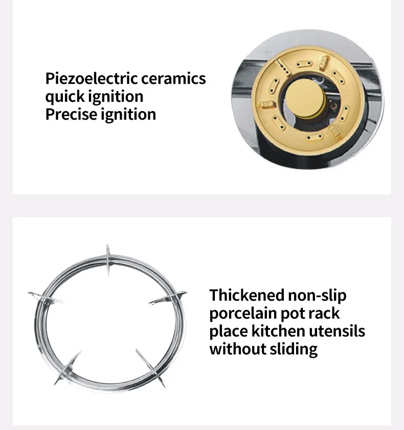 ステンレス製ダブルバーナー卓上ガスコンロ、ステンレス製、炎消火装置付き、家庭用、天然ガス対応