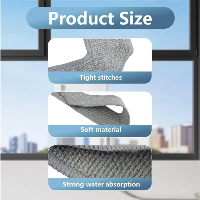 CHCH 6 Pieces Microfiber Cleaning Cloths For ECOVACS WINBOT MINI W-CC02-0012,Reusable Washable Wipes view 4