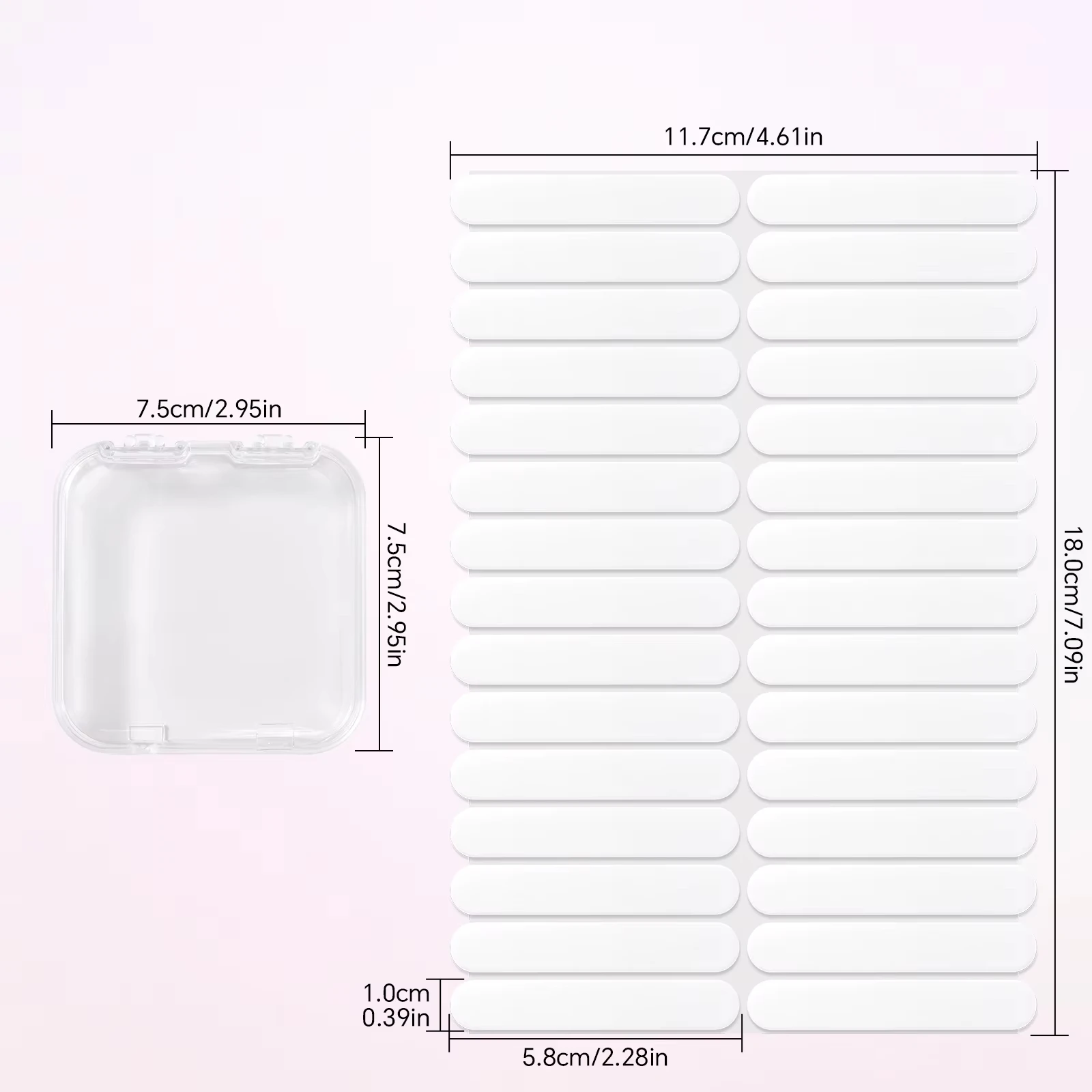 False Nail Case Plastic Storage Box for Fake nails Transparent Pink Nail Art Display Stand Fake Nails Organizer Packing Box - Detail 1