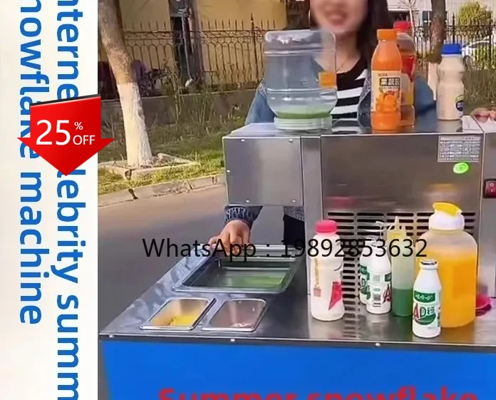

summer automatic snowflake ice machine no electric flow stall snowflake machine continuous smoothie shaved ice making