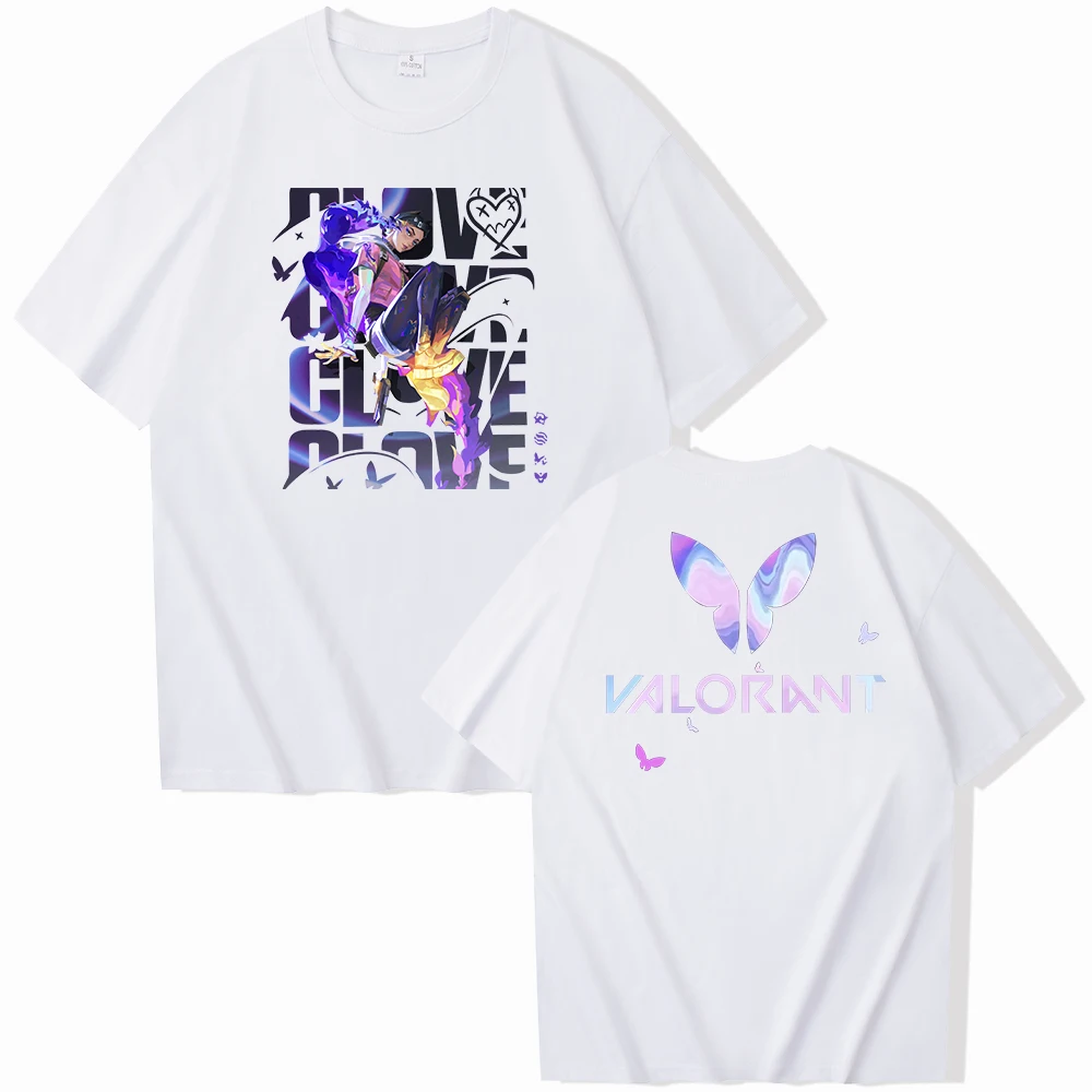 Valorant Clove T-shirt O-Neck Short Sleeve Shirts Fans Gift