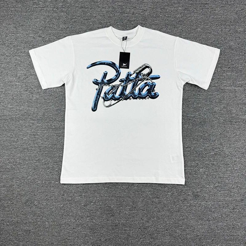 

Patta T-Shirt American Letter Print Niche Collaboration High-Street Casual for Male and Female Couple T-Shirt