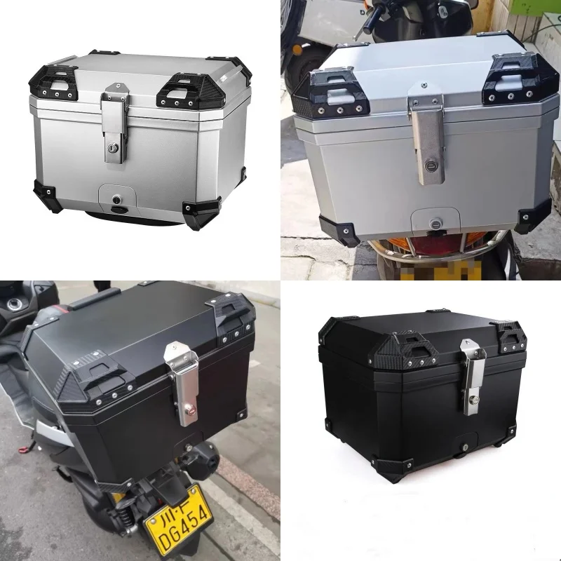 Motorcycle Tail Box 45L, Universal and Quick Disassembly and Assembly, Helmet Gloves, Waterproof Motorcycle Equipment