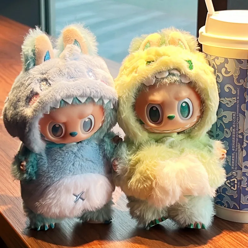 

Одежда для кукол Labubu 15/17 см для LABUBU Sitting Party 1St 2Nd 3Rd Gen Blue Shark & Green Dinosaur Onesie, аксессуары для одежды