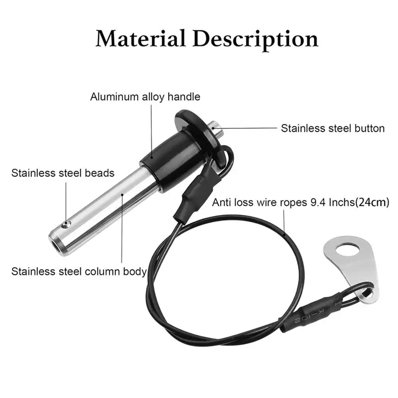 AC88-4X Stainless Steel Quick Release Pin 8Mm Diameter Ball Locking Pin With Push Button Lanyard Cable Usable Length 50Mm