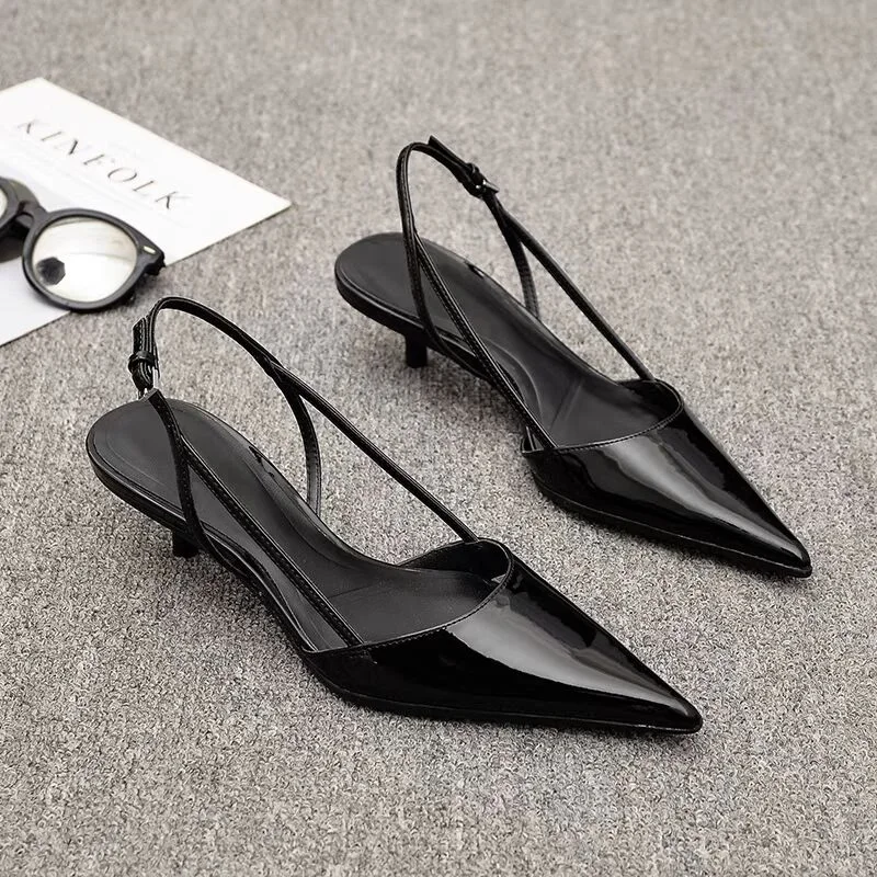 Women Pointed Toe Heels Shoes Sandals 2024 Dress Party Fashion Summer Shoes New Walking Sandalias Pumps Mujer Heeled Sandales