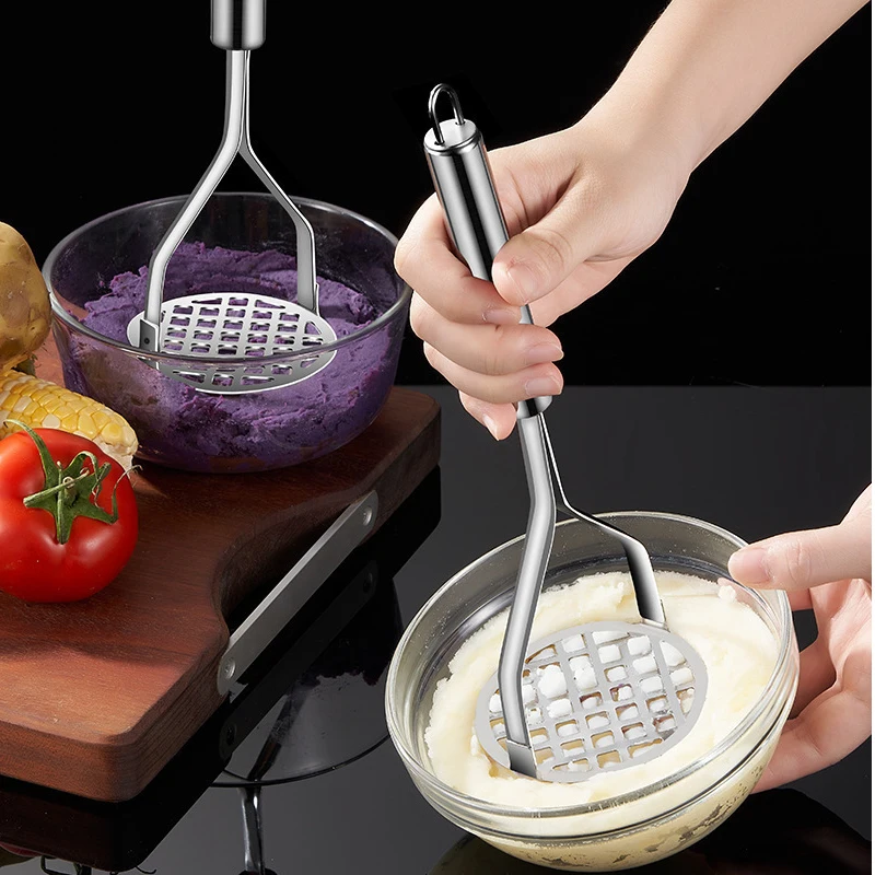 Kitchen Gadget Creative Mud Press Masher Puree Juice Maker Stainless Steel Potato Crusher Garlic Squeezer Fruit Vegetable Tools