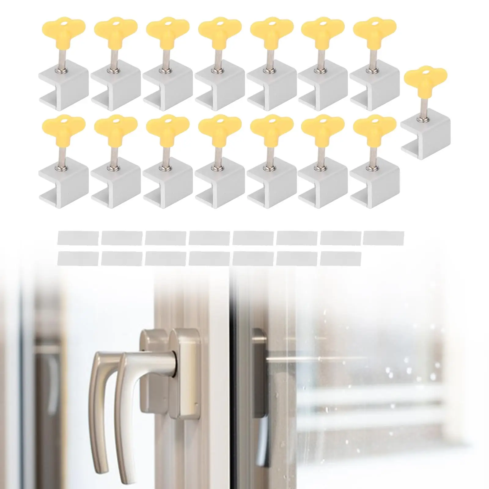 15 piezas de tope de marco deslizante para cerradura de puerta y ventana para cerradura de protección para dormitorio