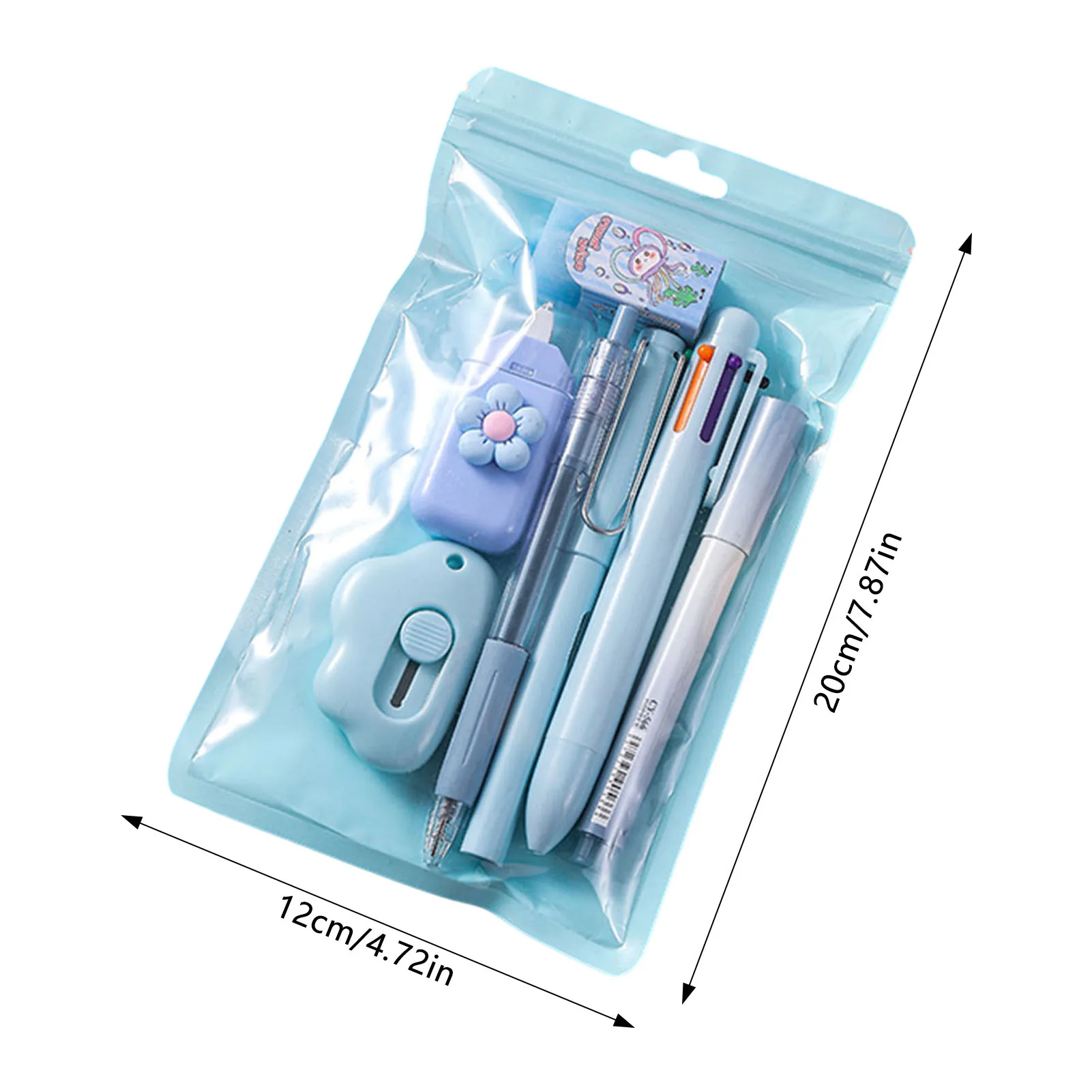 7 PCS School Stationary Sets Convenient to Carry Multi-Purpose Stationery Set Education Goodies Supplies for Kids