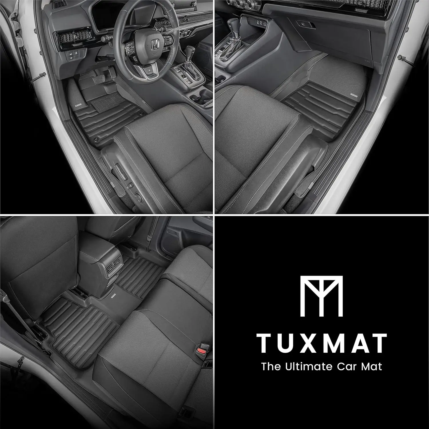 All-Weather Custom Car Mats for Honda CR-V (2023-2026), Maximum Coverage, Laser Measured, Black