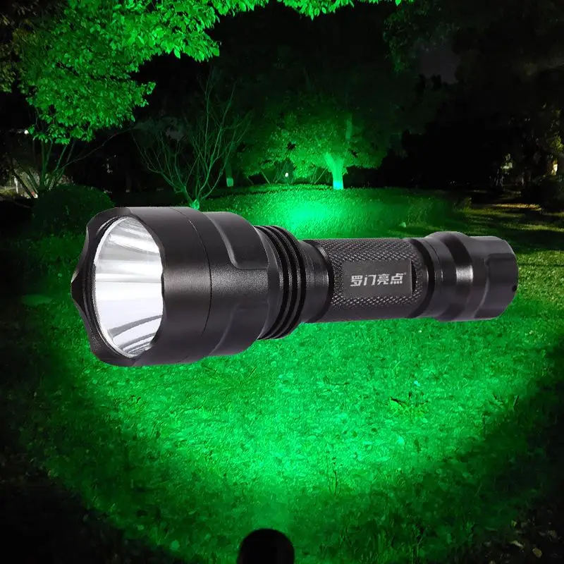 1 Piece C8 200LM 300M Range Tactical Hunting Led Torch For Night Riding Camping Hiking 18650 Super LED Flashlight
