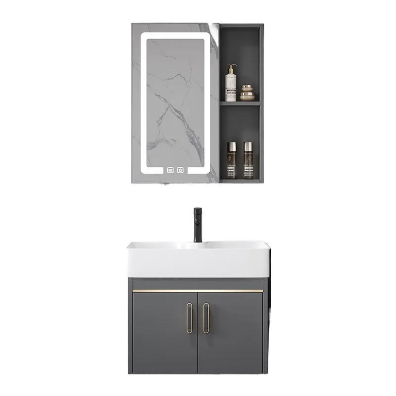 

Small apartment, very narrow, long bathroom cabinet, combination, wash basin, toilet, small ruler.