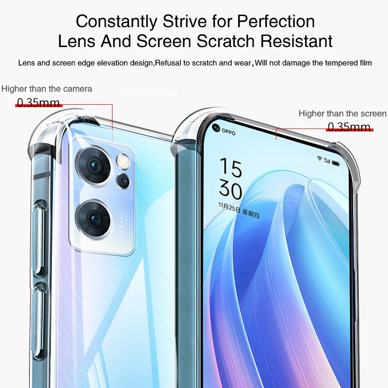 Transparent Silica Gel Soft Case for OPPO Reno7 Reno 7 Pro SE Lite Z 7Pro 7SE 7Lite 7Z 5G 4G Luxury Airbag Clear Original Covers