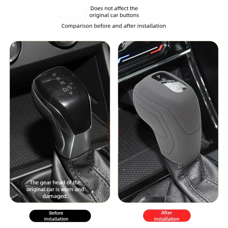 For Volkswagen Car Silicone Automatic Gear Shift Lever Protective Cover 2019-2026Tayron 2022-2024Tayron X Tayron Gte 2020-2023Tacoua Transmission Gear Shift Knob Cover