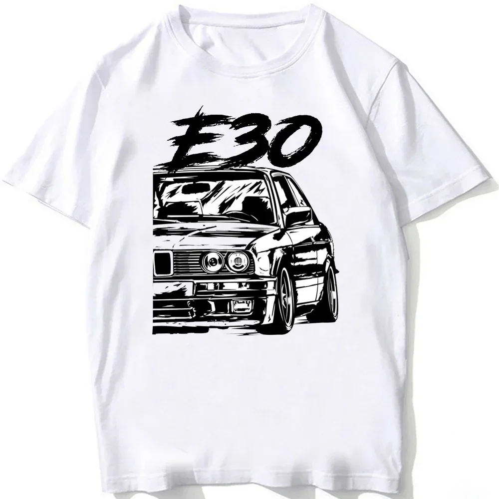 Men\'s M5 T-Shirts Short Sleeve German Retro Style EUDM-E34 E30 M3 Classic Car Casual White Color Graphic T Shirts Oversized