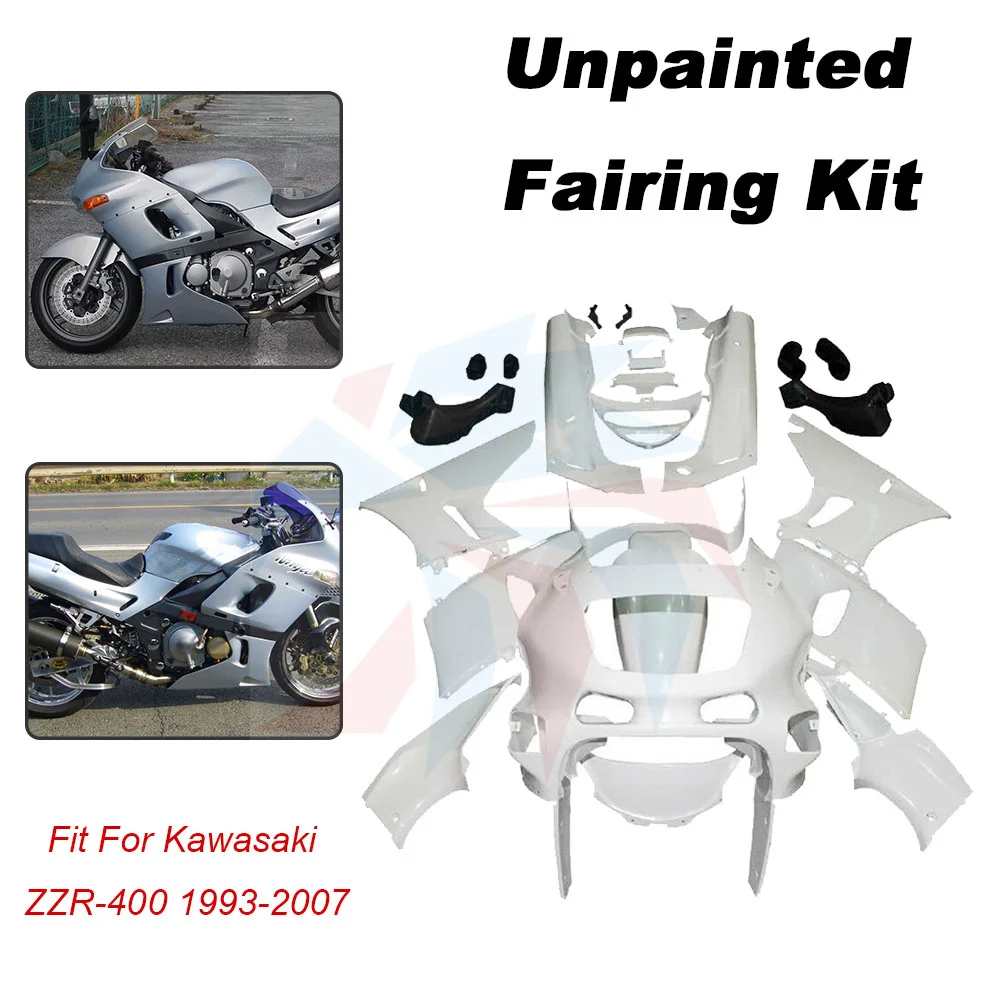 Accesorios para motocicleta, sistema de carrocería, Kit de carenado de inyección ABS sin pintar, carrocería para KAWASAKI ZZR-400 1993 1994 - 2006 2007