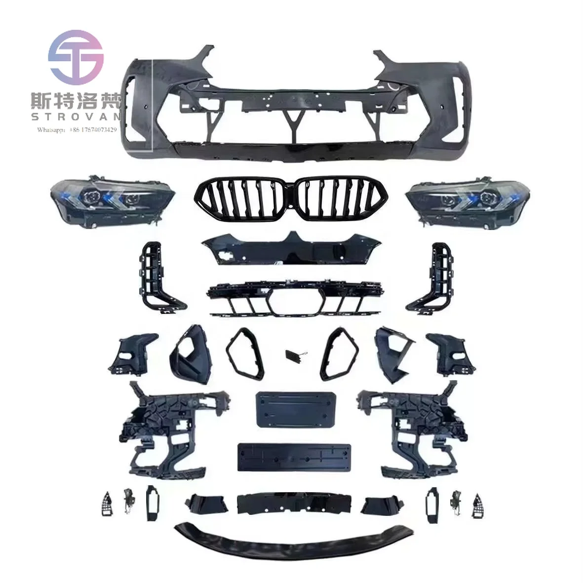 

Old to New Front Bumper Headlight Fender Hood Body Kit for 2019-2022 X6 G06 to X6 2023 M-TECH BODYKIT