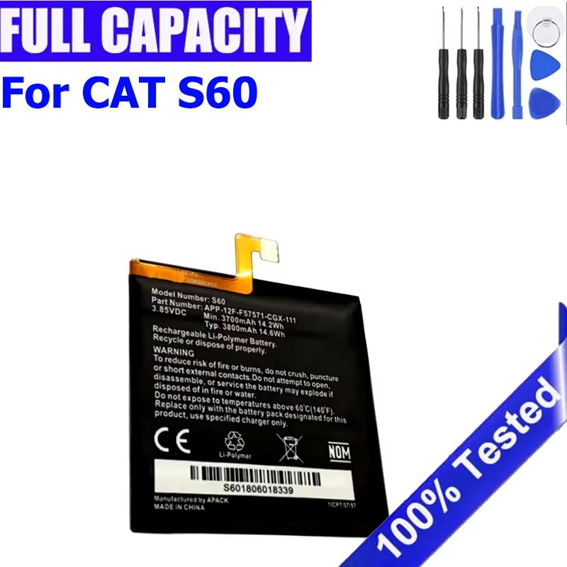 New -Brand battery For Caterpillar Cat S60 APP-12F-F57571-CGX-111 3800mah Replacement