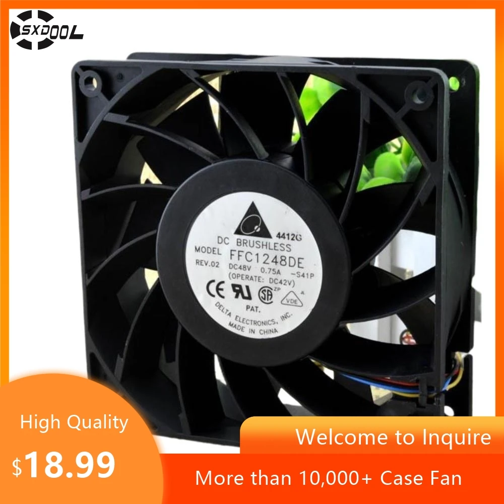 

12038 Fan For Delta FFC1248DE 120x120x38mm 48V 0.75A Dual Ball 4000RPM 190CFM PWM Industrial Fan